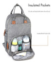 Multi Functional Large Capacity Diaper Bag Backpack Two Stroller Straps Padded laptop pocket